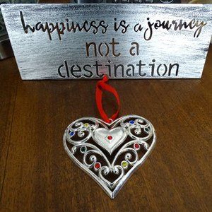 Lenox Silver Plated Heart Christmas Ornament